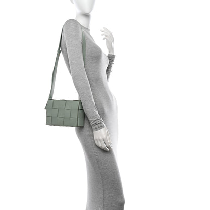 Bottega Veneta Lambskin Maxi Intrecciato Cassette Crossbody Bag New Sauge 2 of 12