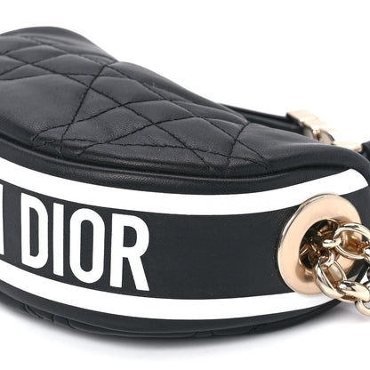 Christian Dior Lambskin Cannage Mini Dior Vibe Hobo Bag Black 9 of 9