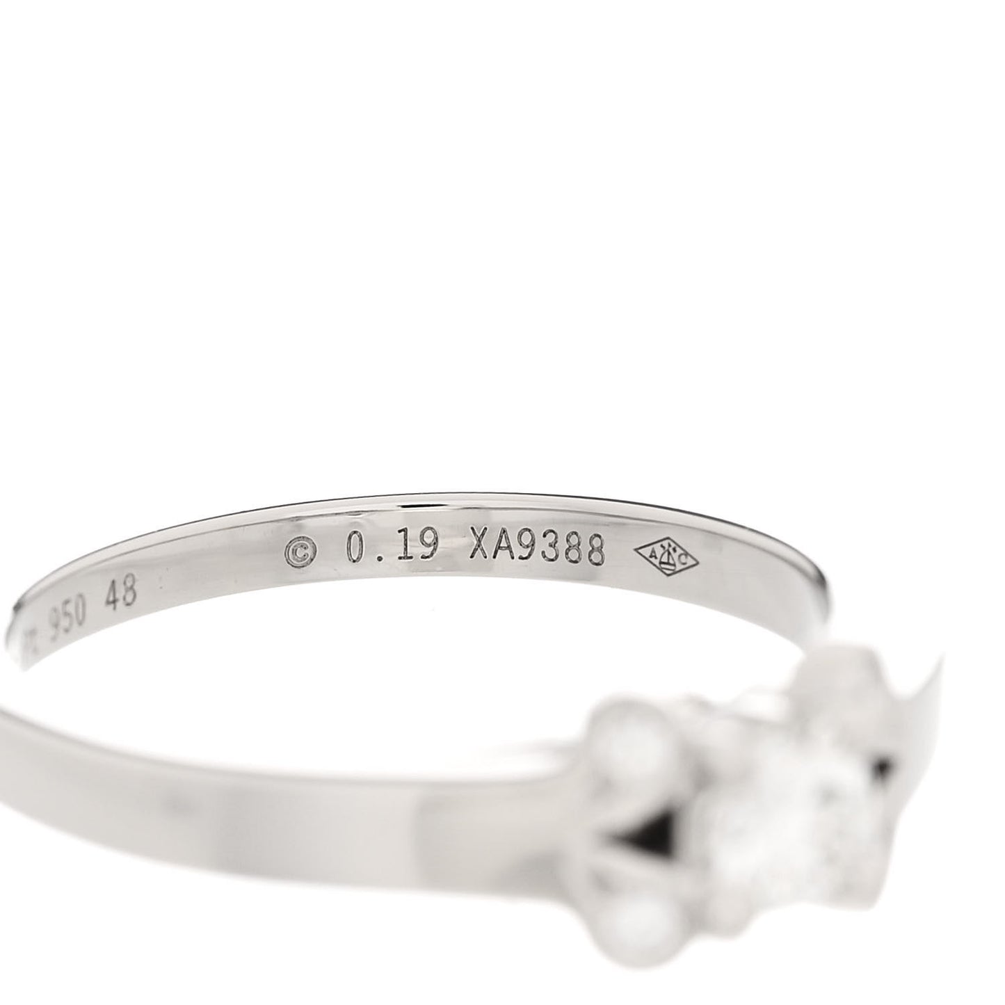 Platinum Diamond .19ct Ballerine Solitaire Engagement Ring 48 4.5