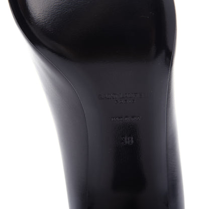 Saint Laurent Calfskin Bow Anais Pumps 38 Black 9 of 11