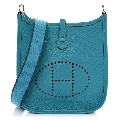 Hermes Taurillon Clemence Amazone Evelyne TPM Turquoise Colvert 1 of 10