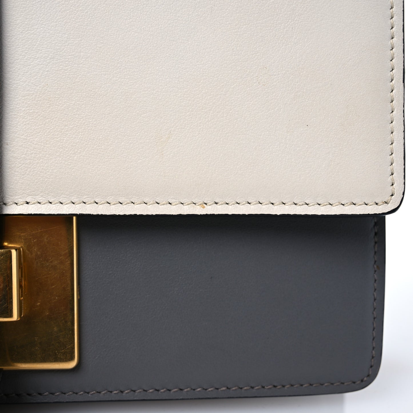 City Calf Ribbon Bag Black Marmo Bianco