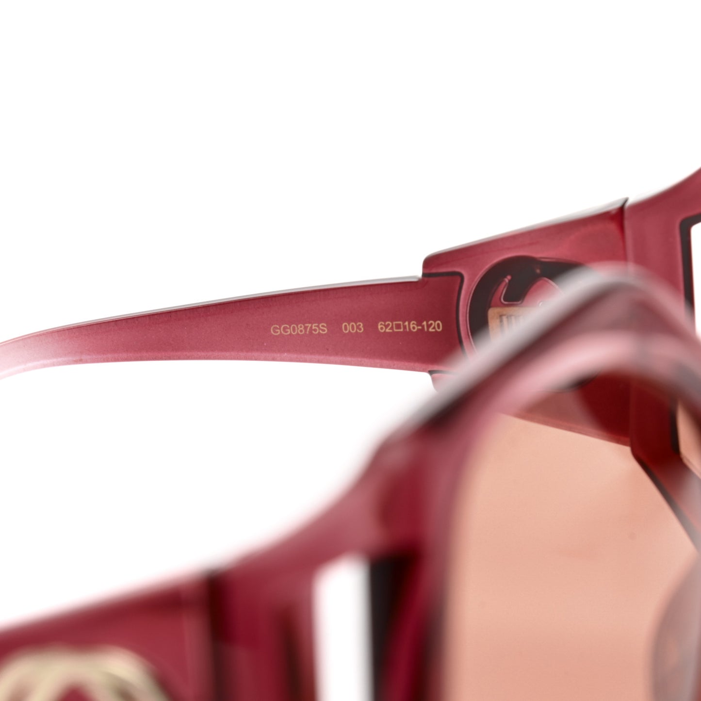 Acetate Round Sunglasses GG0875S Burgundy Orange