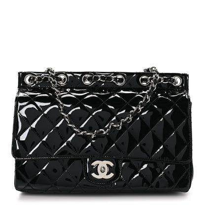 Chanel Patent Quilted Jumbo Diagonal CC Flap Black 1 of 11