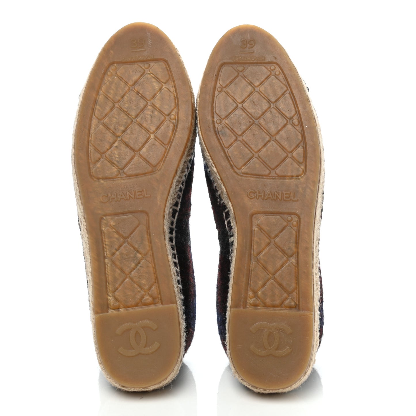 Fabric CC Espadrilles 39 Burgundy Navy Dark Grey