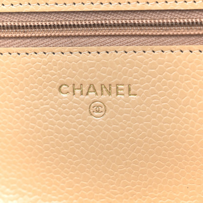 Chanel Caviar Quilted Wallet On Chain WOC Beige 6 of 12