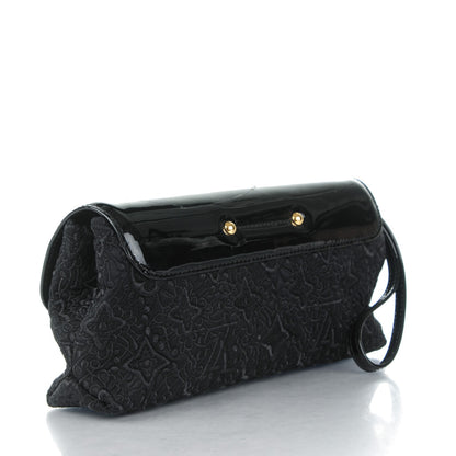 Louis Vuitton Satin Dentelle Pochette Black 3 of 7