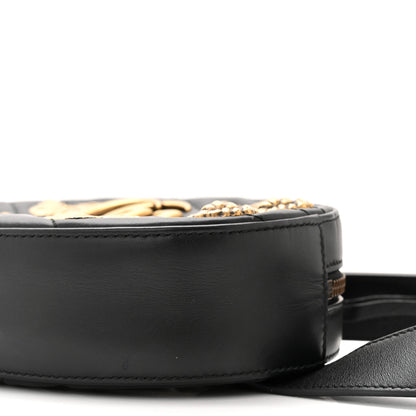 Gucci Calfskin Matelasse Animal Studs GG Marmont Belt Bag Black 9 of 9