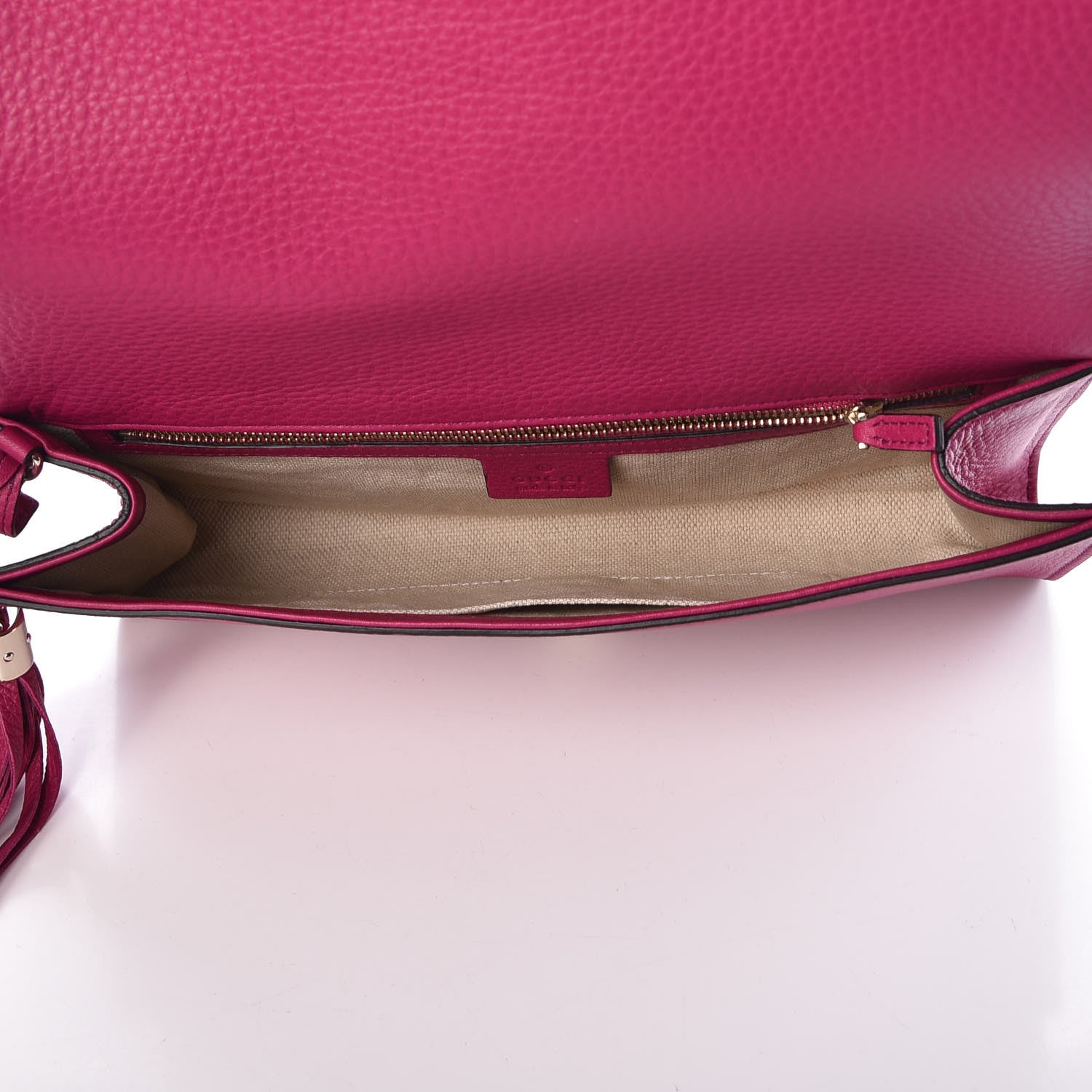 Gucci Pebbled Calfskin Medium Soho Clutch Fuchsia 5 of 7