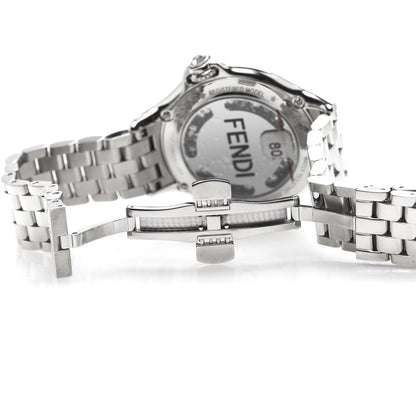 Fendi Stainless Steel Diamond Bezel Topaz 38mm Crazy Carats Quartz Watch Black 8 of 10