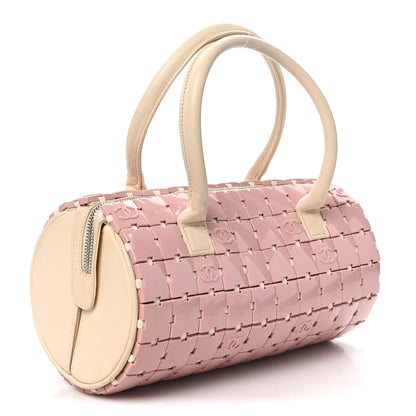Chanel Lambskin Resin Tile Bowler Pink 3 of 10