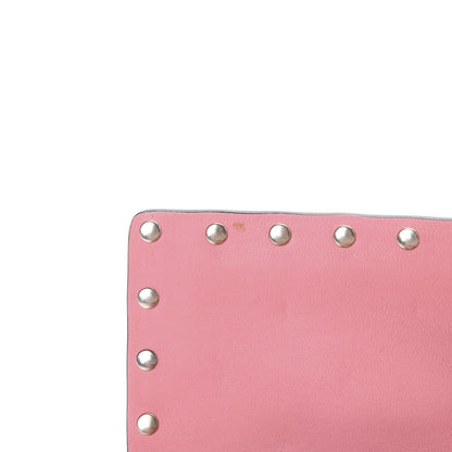 Valentino Garavani Nappa Rockstud Spike Wallet On Chain Paradise Rose 10 of 10