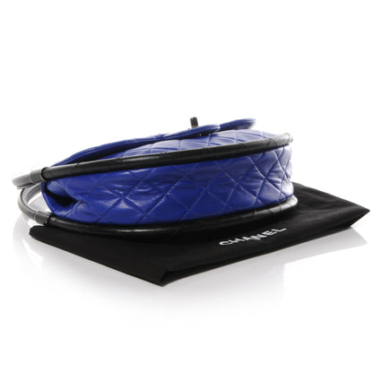Chanel Quilted Lambskin Small Hula Hoop Flap Dark Blue 4 of 8