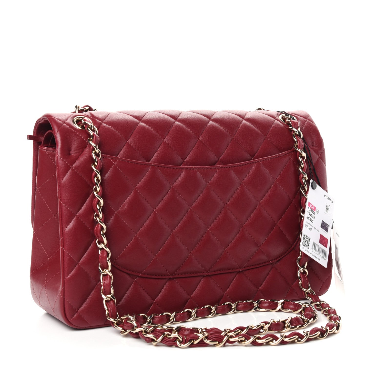 Chanel Lambskin Quilted Jumbo Double Flap Burgundy 3 of 11
