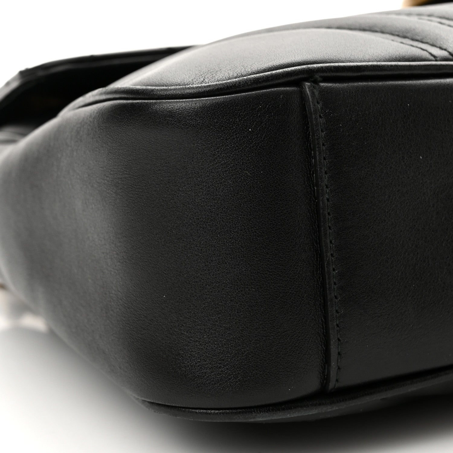 Gucci Calfskin Matelasse Medium GG Marmont Shoulder Bag Black 9 of 10