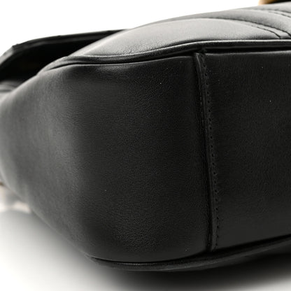 Gucci Calfskin Matelasse Medium GG Marmont Shoulder Bag Black 9 of 10