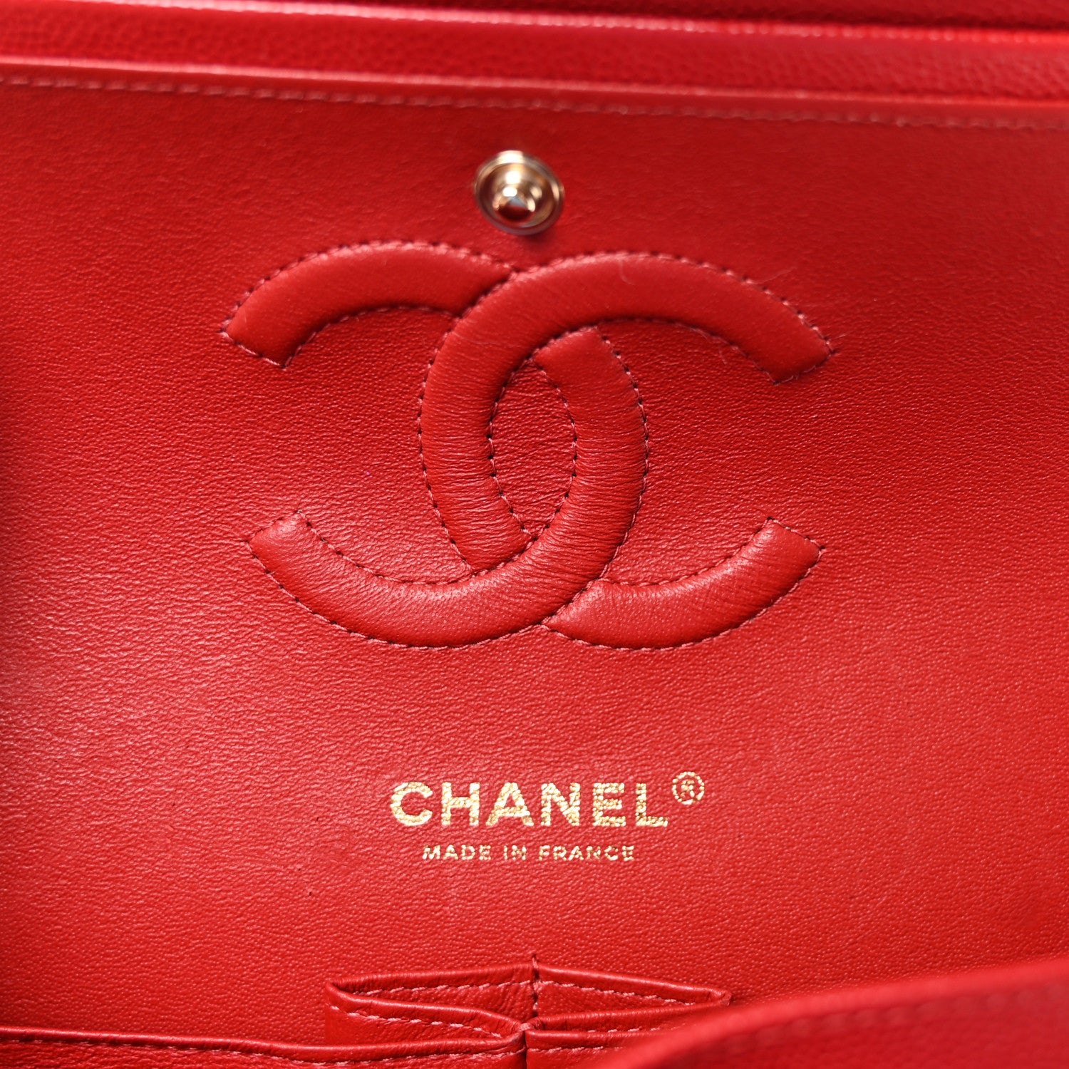 Chanel Caviar Quilted Medium Double Flap Red 6 of 10