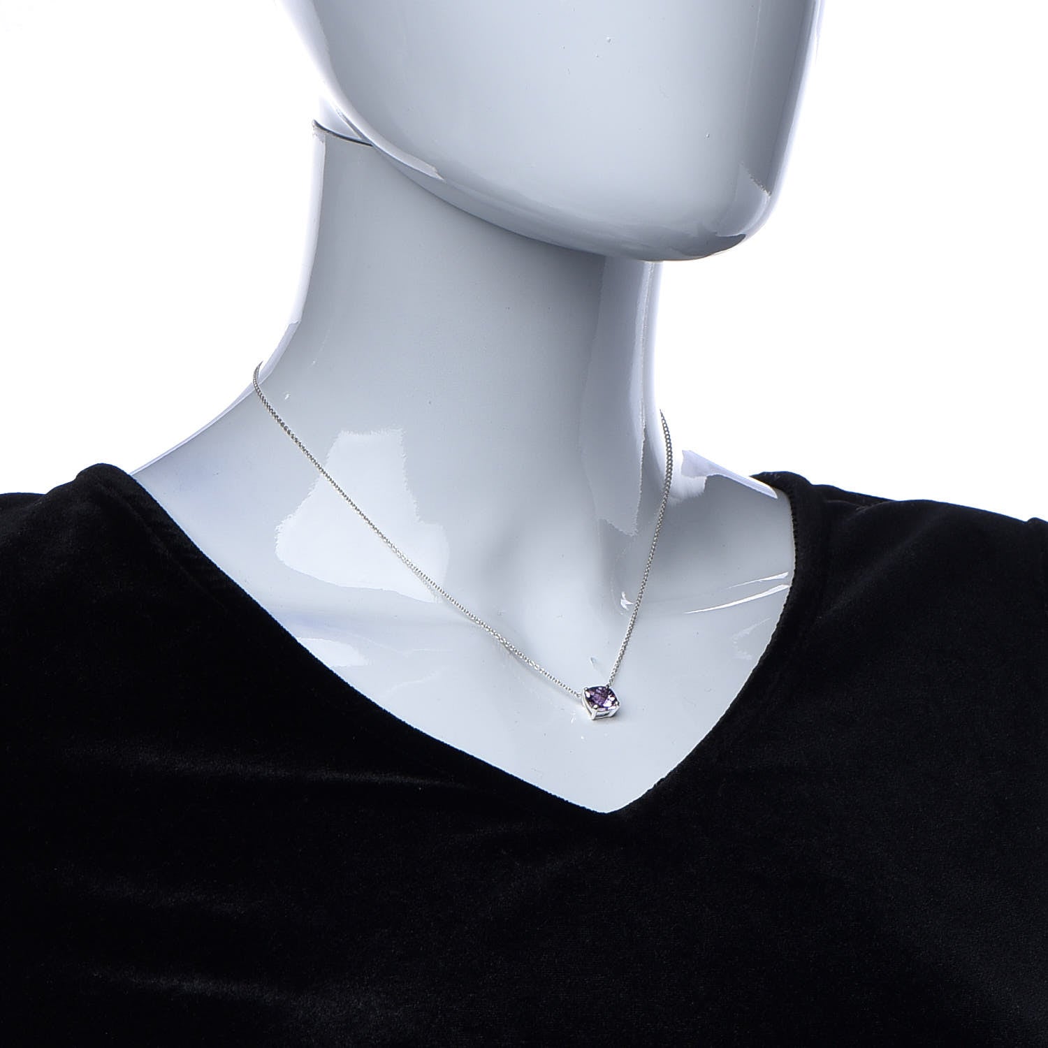 Tiffany Sterling Silver Amethyst Sparklers Pendant Necklace 2 of 5