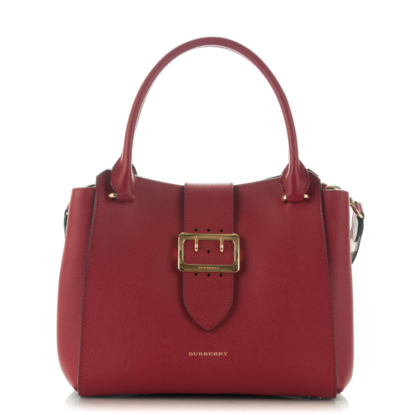 Soft Grain Medium Buckle Tote Parade Red