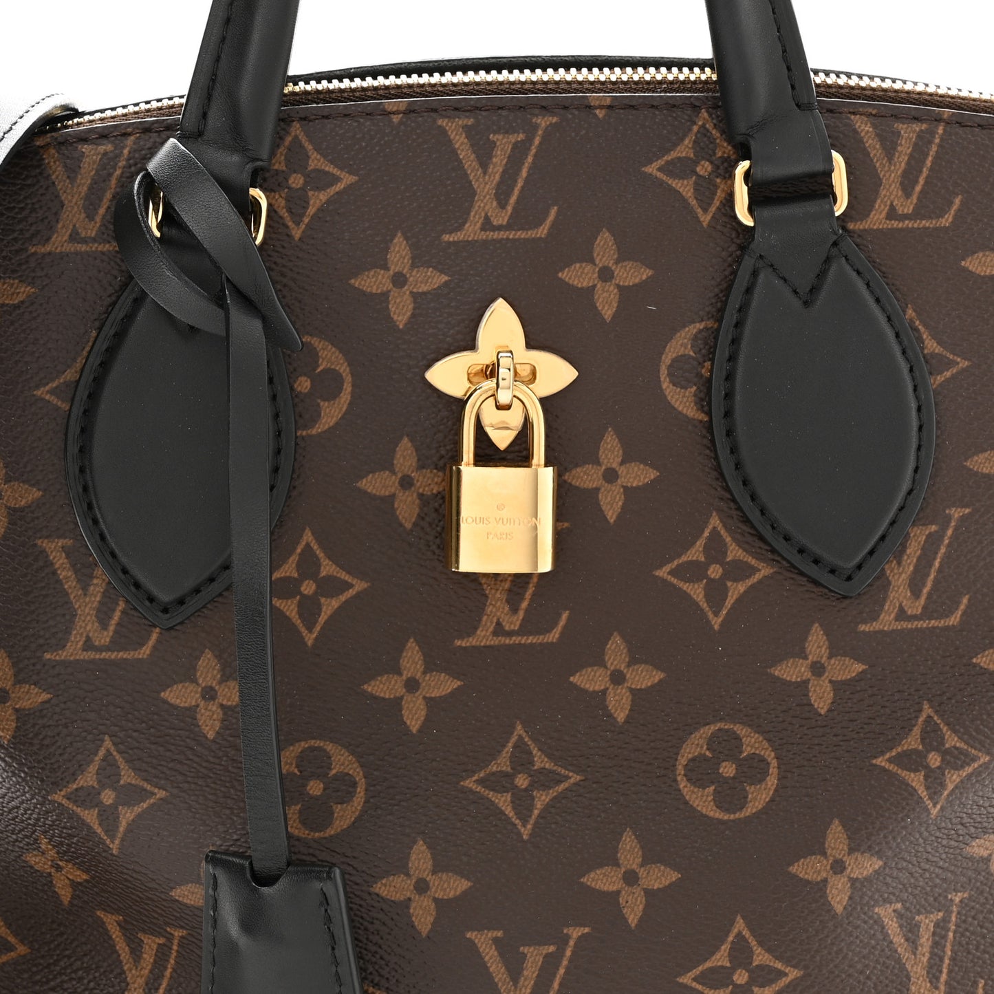 Monogram Flower Zipped Tote PM Black