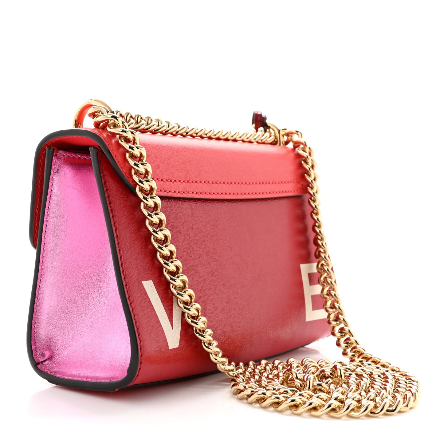 Suede Calfskin Valentine's Day Small Padlock Shoulder Bag Red