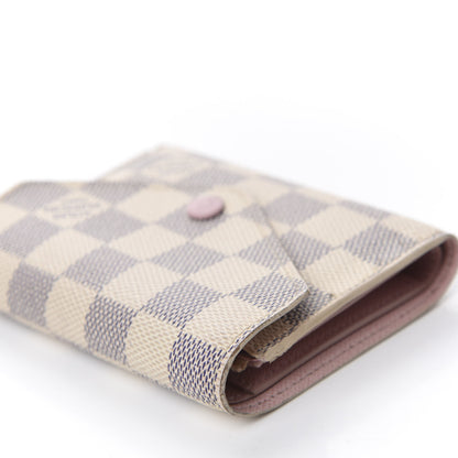 Louis Vuitton Damier Azur Victorine Wallet Rose Ballerine 9 of 12