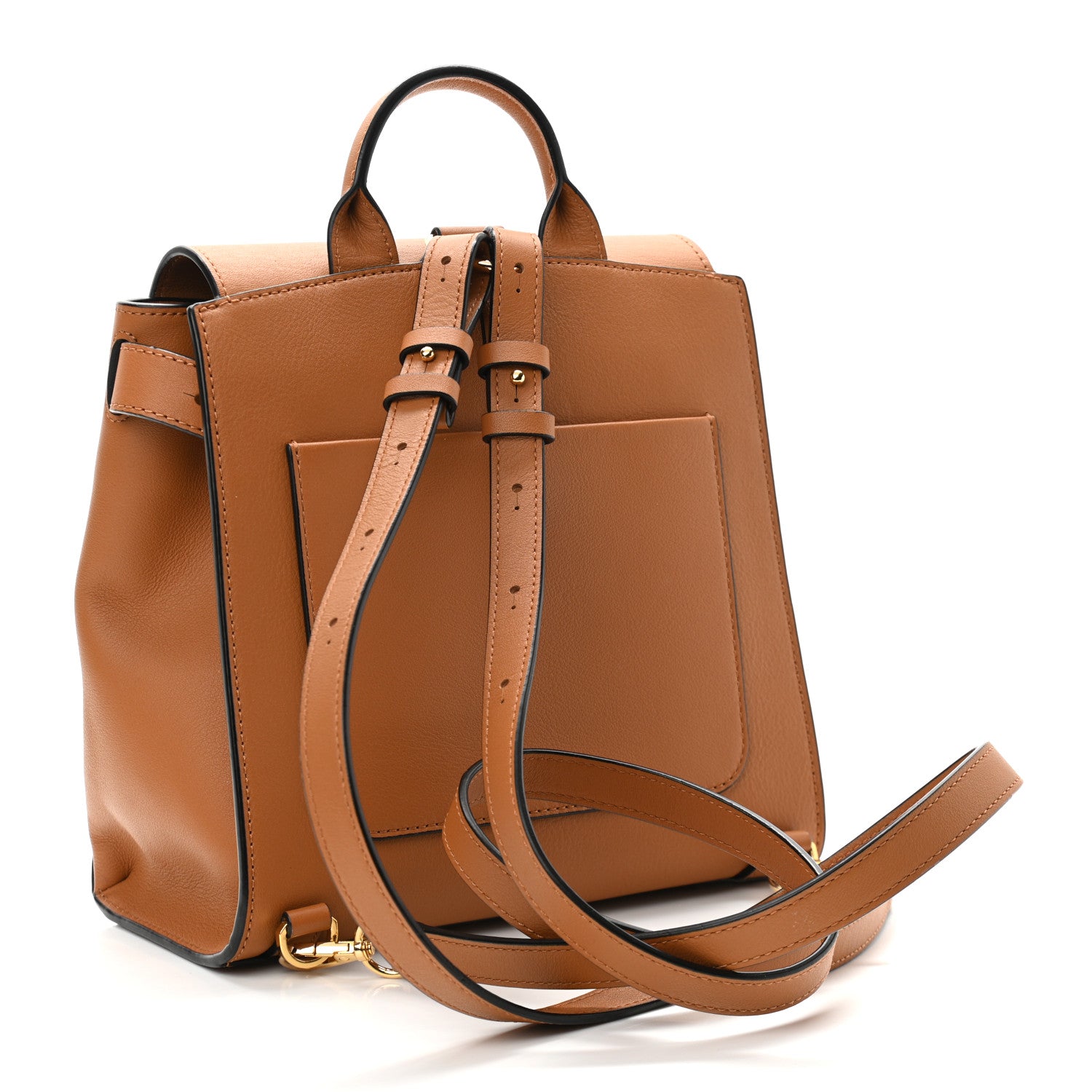 MCM Calfskin Essential Visetos Small Backpack Cognac 3 of 11