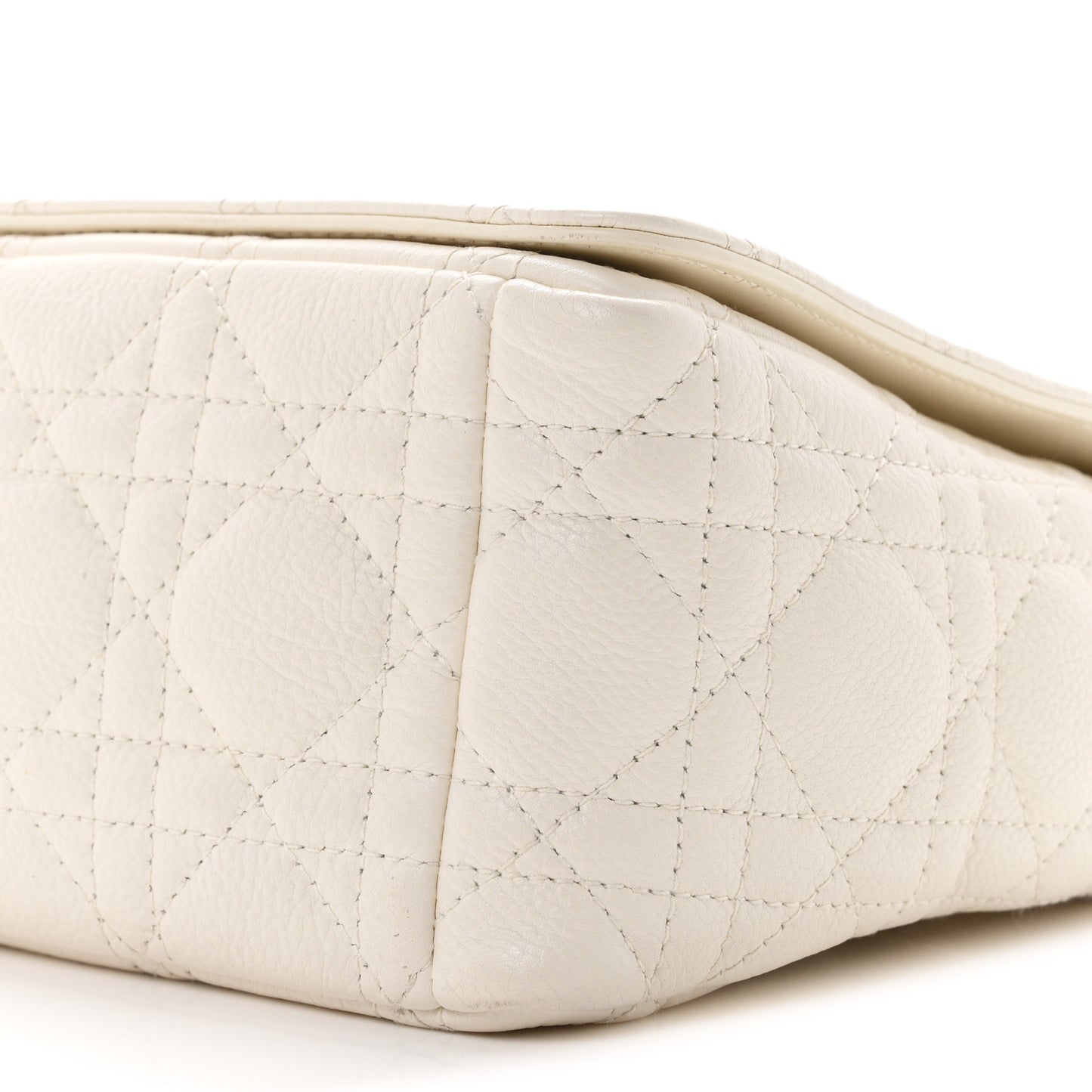 Supple Calfskin Cannage Medium Caro Bag Ivory