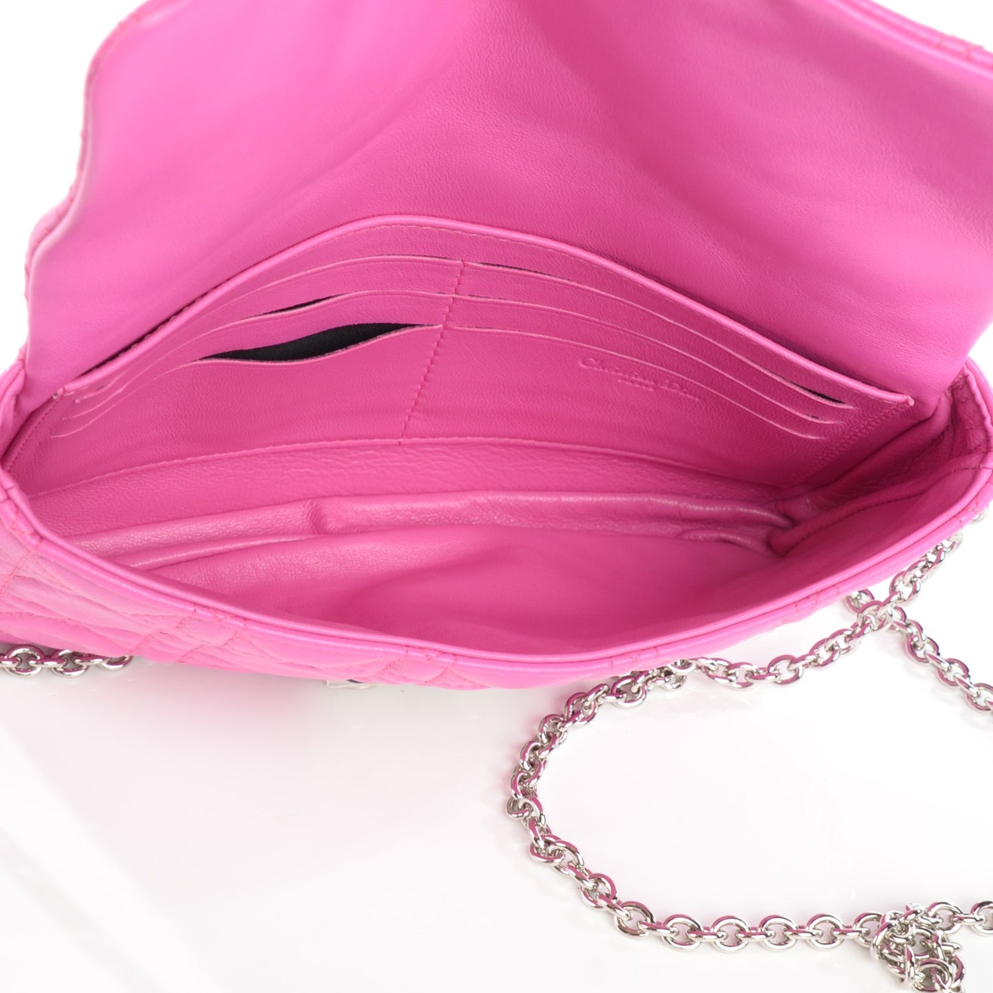 Lambskin Cannage New Lock Pouch Rose Sorbet