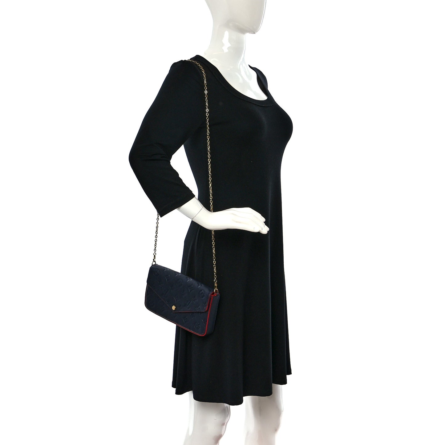 Empreinte Pochette Felicie Chain Wallet Marine Rouge