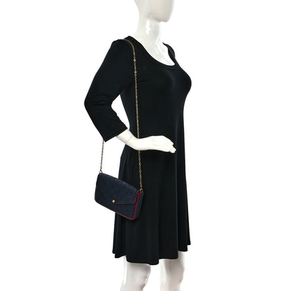 Louis Vuitton Empreinte Pochette Felicie Chain Wallet Marine Rouge 2 of 8