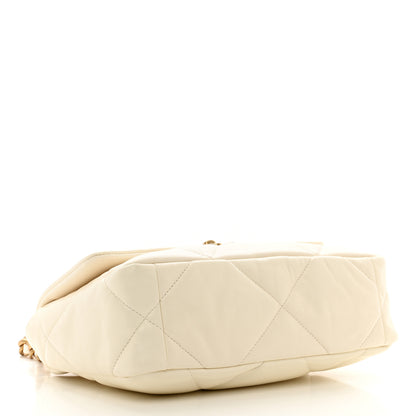 Chanel Goatskin Quilted Medium Chanel 19 Flap White 4 of 10