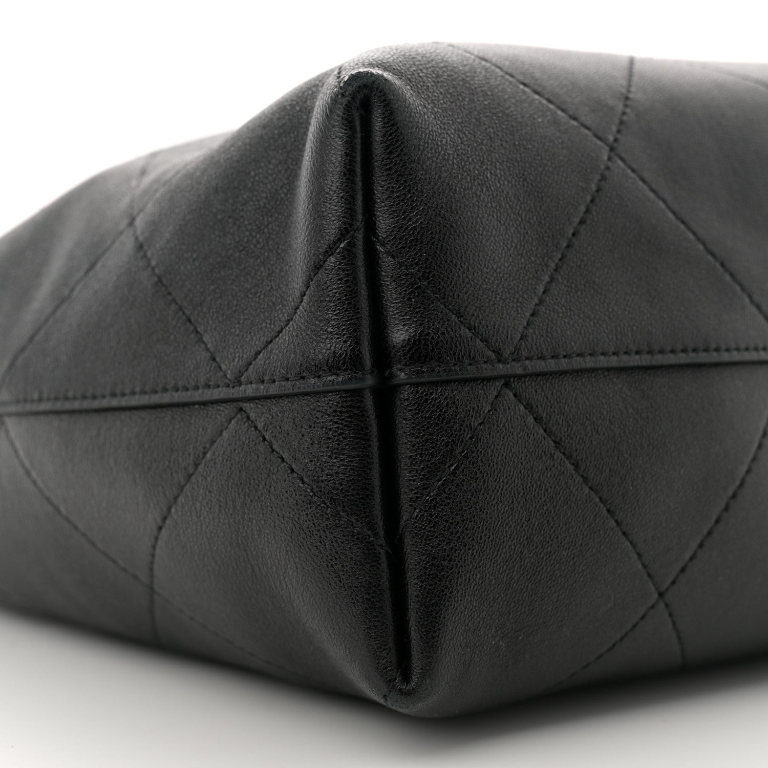 Chanel Shiny Lambskin Quilted Medium Hobo Black 10 of 11