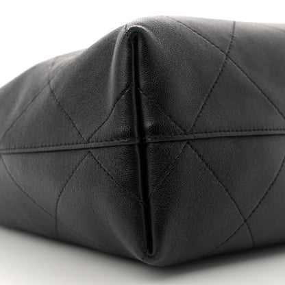 Chanel Shiny Lambskin Quilted Medium Hobo Black 10 of 11