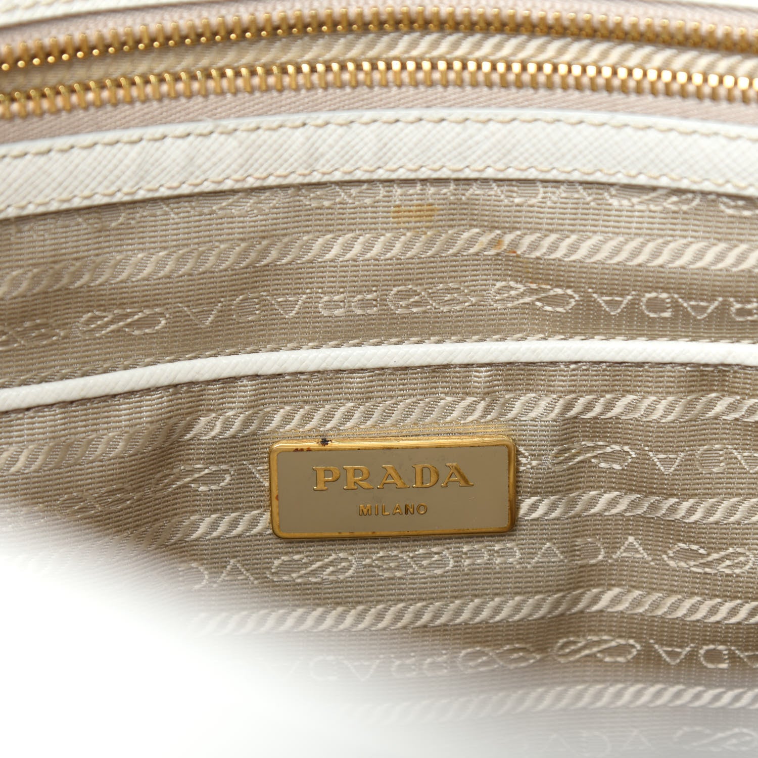 Prada Saffiano Lux Double Handle Shopping Tote Talco 11 of 14