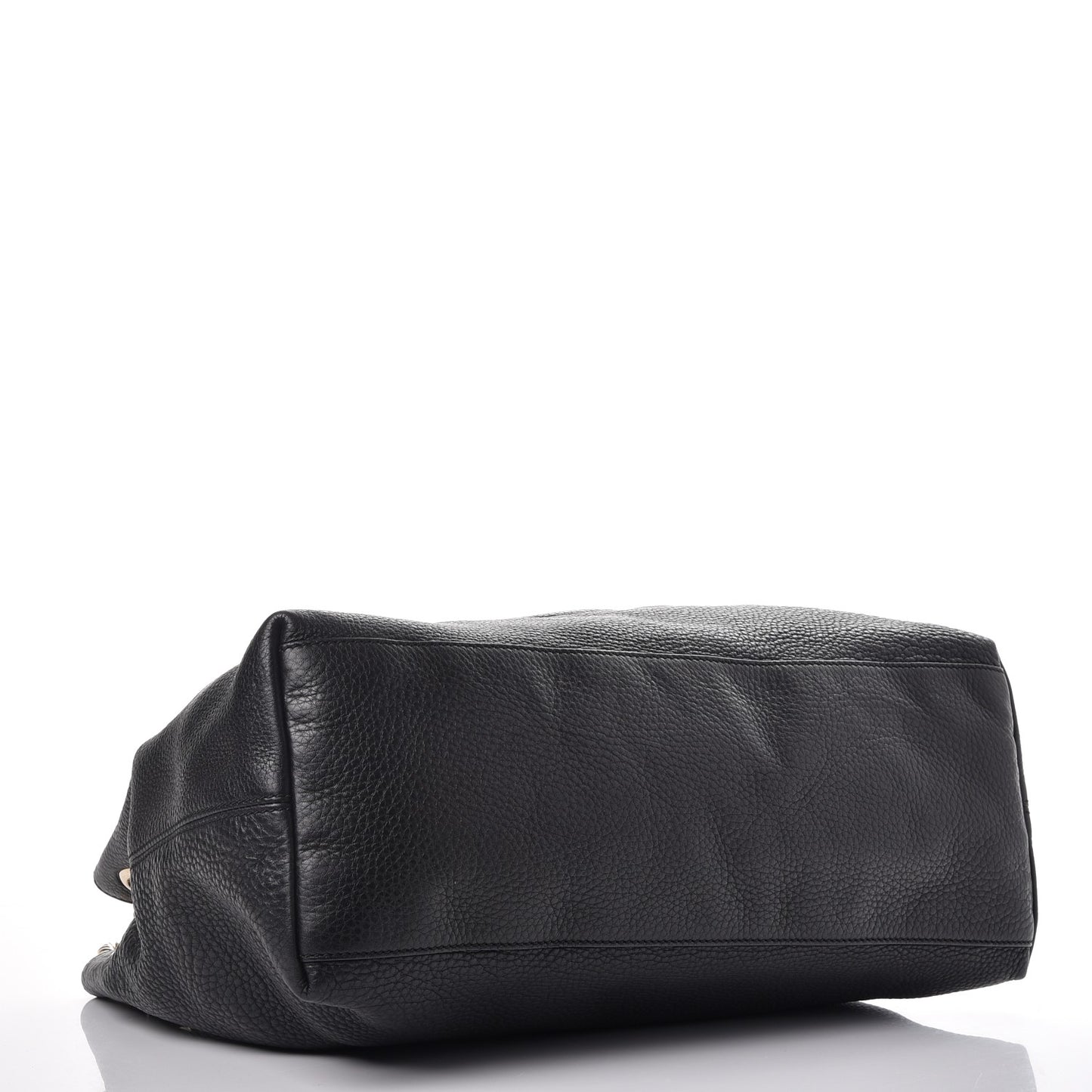 Pebbled Calfskin Medium Soho Chain Shoulder Bag Black