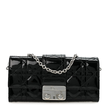 Christian Dior Patent Cannage Miss Dior Chain Wallet Black 1 of 12