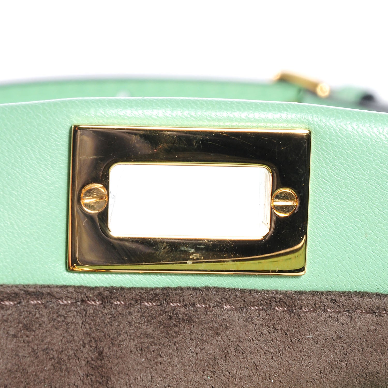 Fendi Shiny Nappa Micro Peekaboo Iconic Satchel Verde Acqua 4 of 12