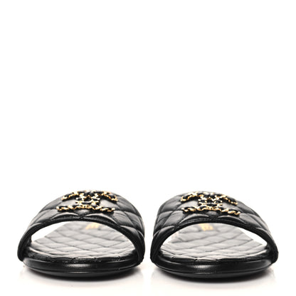 Chanel Shiny Goatskin Quilted CC Mules Sandals 40 Black 3 of 9