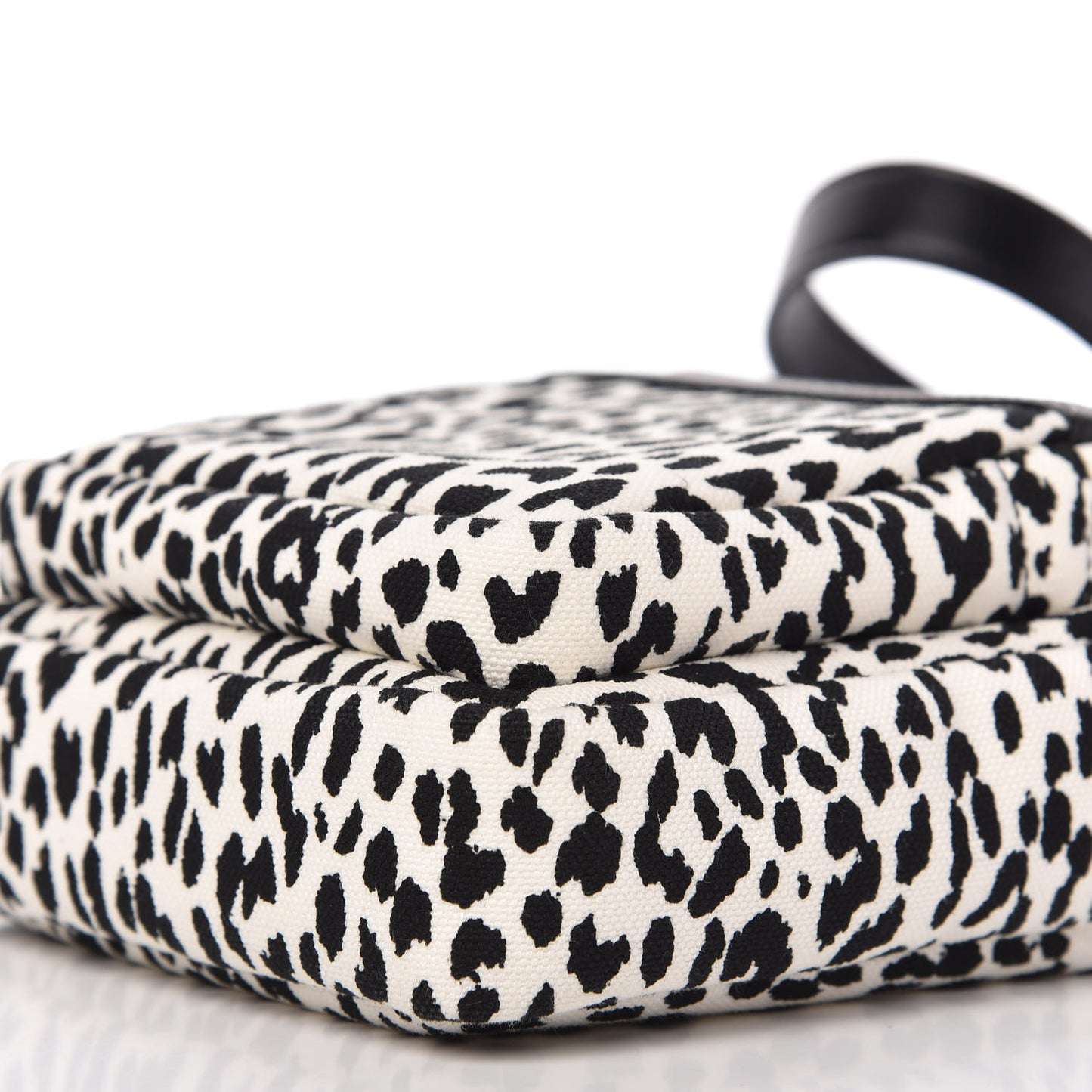 Canvas Leopard Print Sid Messenger Bag Black White