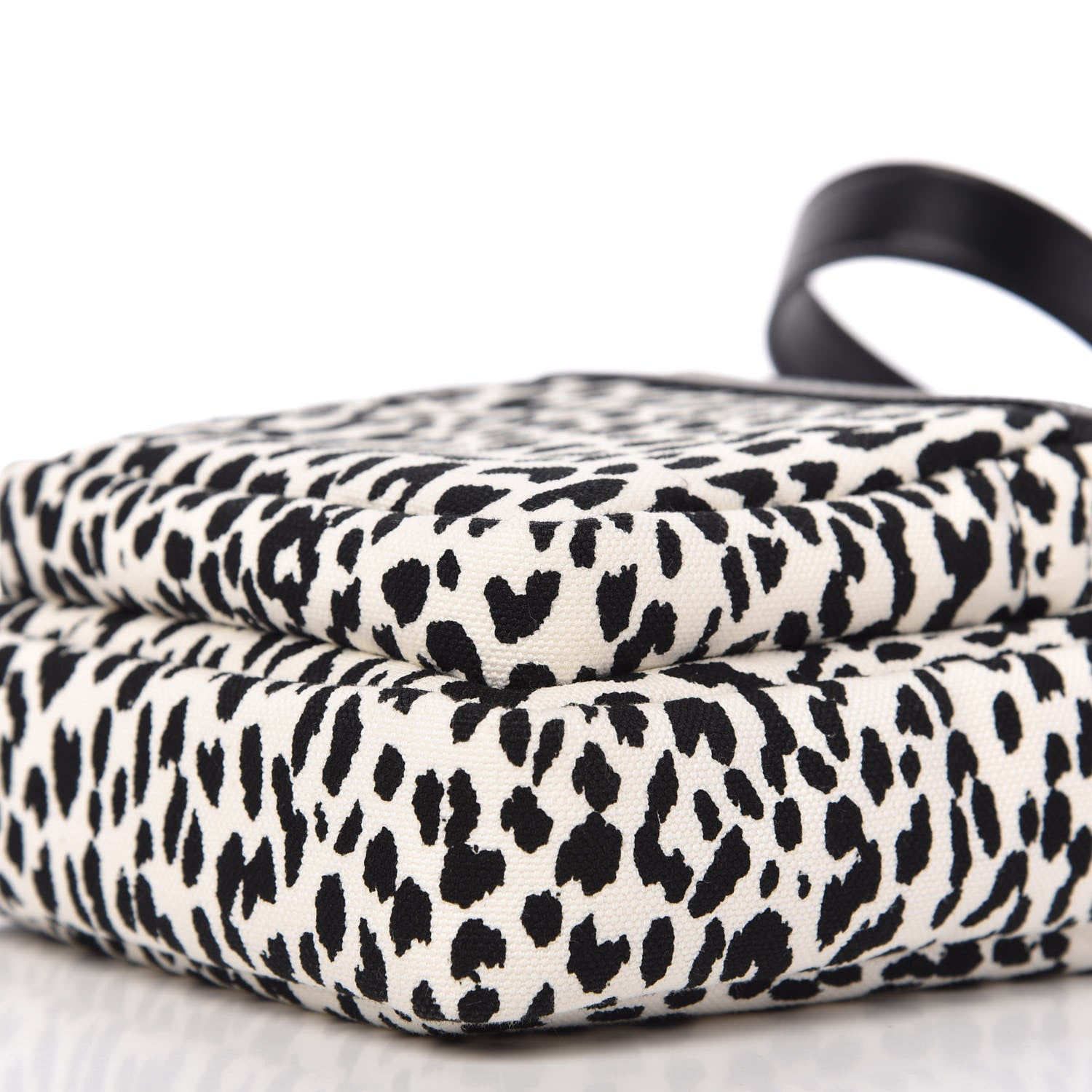 Saint Laurent Canvas Leopard Print Sid Messenger Bag Black White 7 of 9