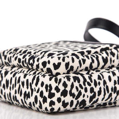 Saint Laurent Canvas Leopard Print Sid Messenger Bag Black White 7 of 9