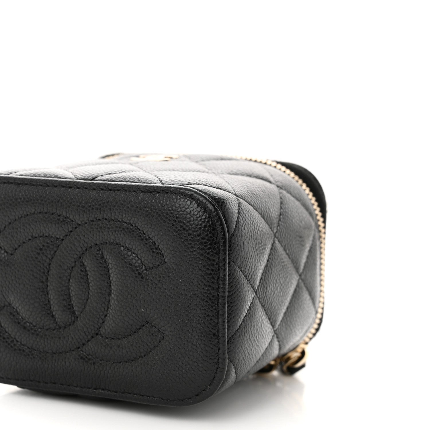 Chanel Caviar Quilted Mini Vanity Case With Chain Black 10 of 11