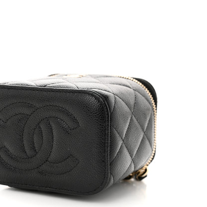 Chanel Caviar Quilted Mini Vanity Case With Chain Black 10 of 11