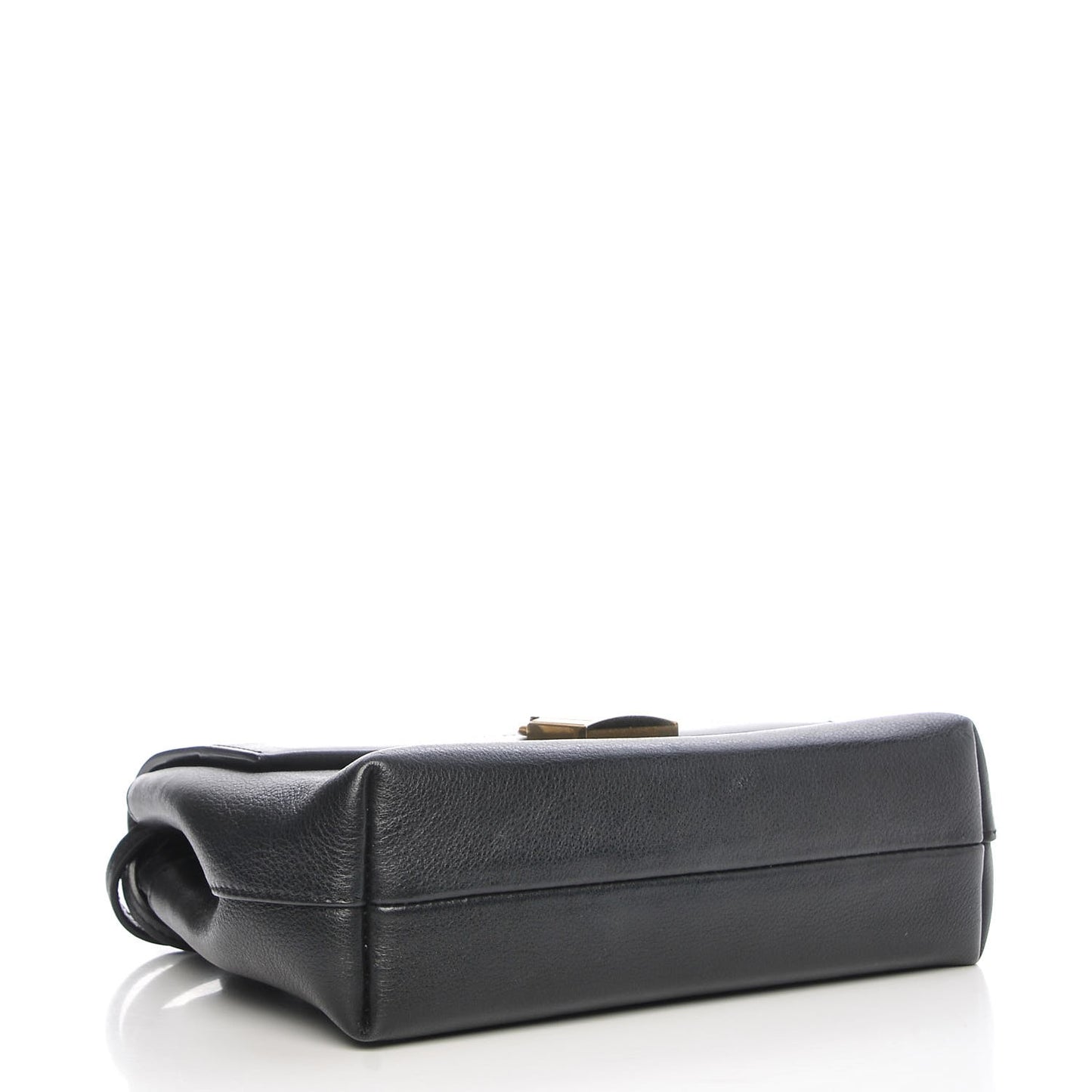 Calfskin Mini Leonica Padlock Satchel Bag Black