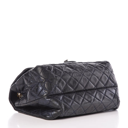 Chanel Metallic Aged Calfskin Accordion Reissue 2.55 Flap Blue 4 of 12