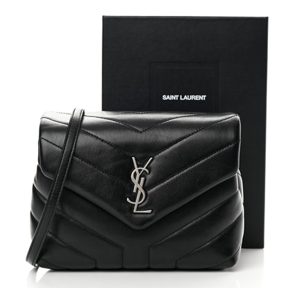 Saint Laurent Calfskin Y Quilted Monogram Toy Loulou Crossbody Bag Black 16 of 16