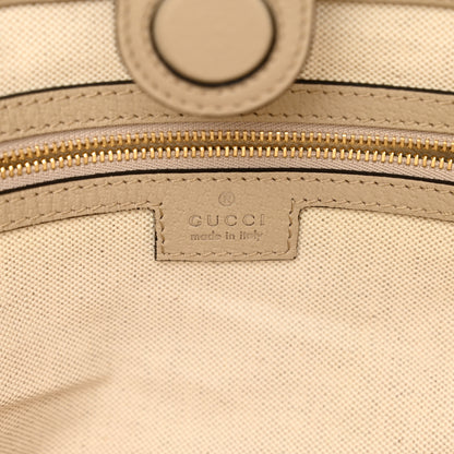 Gucci GG Supreme Monogram Textured Dollar Calfskin Web Medium Ophidia Shopping Tote Beige Mystic White Oatmeal 7 of 9
