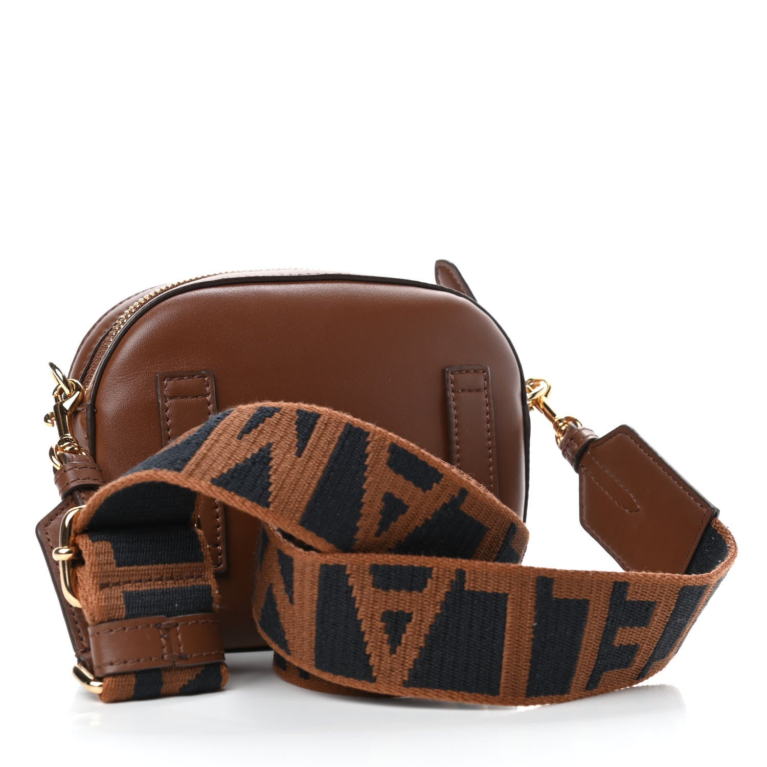 Stella McCartney Eco Alter Nappa Perforated Logo Convertible Belt Bag Marrone 2 of 4