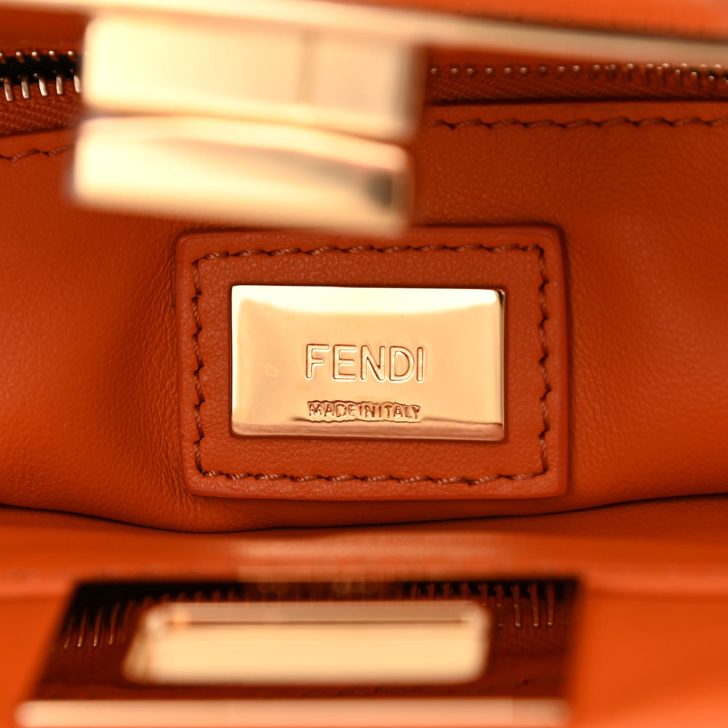 Vitello Grace Matte Two Pocket Mini Peekaboo Iconic Satchel Aranciata